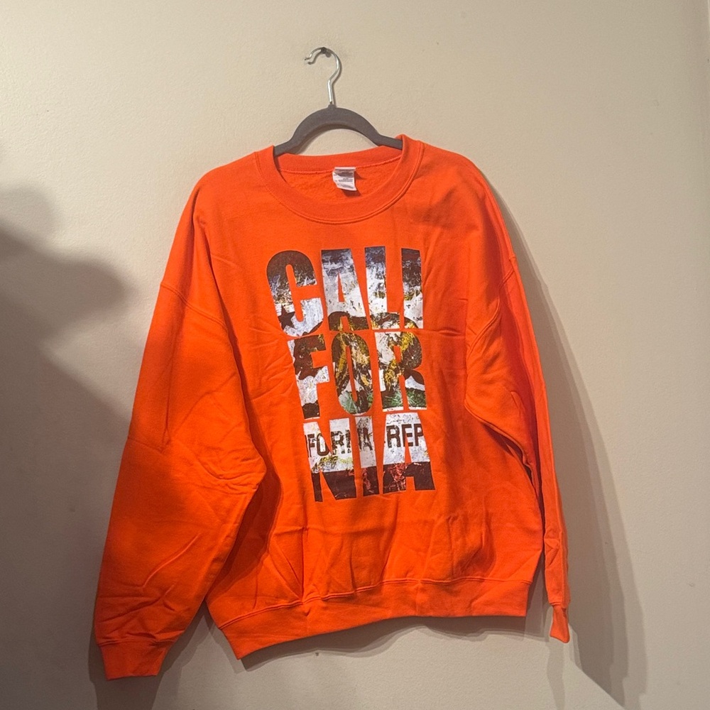 Unisex Gildan Heavy Blend Bright Orange Hoodie California sz XL NWT NEW